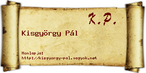 Kisgyörgy Pál névjegykártya